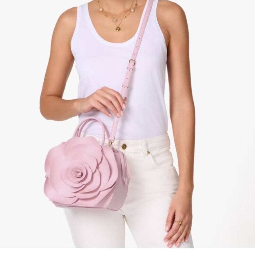 Kate Spade Flora 3D Rose Crossbody, Pink Horizon - Picture 3 of 5
